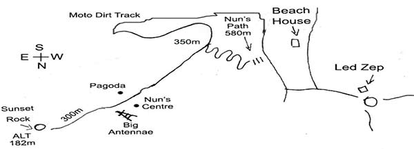 map of sunset rock in kep, cambodia