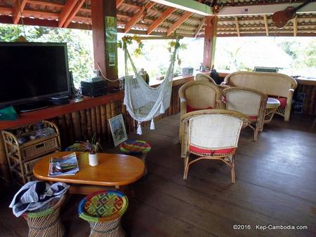 Blue Kep Bungalows in Kep, Cambodia.