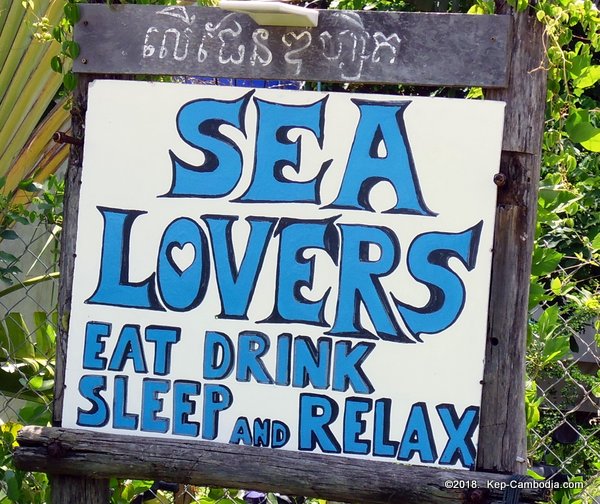 Sea Lovers.  Eat, drink, sleep and relax in Kep, Cambodia.