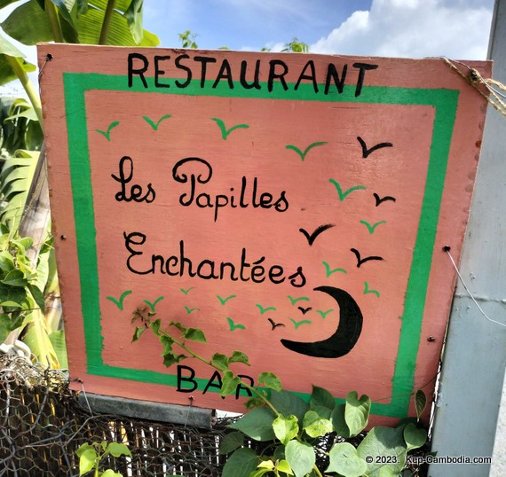 Les Papilles Enchantees French Restaurant in Kep, Cambodia.