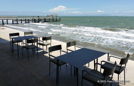 Kep West in Kep, Cambodia.  The Wave Restaurant.  The Deck.