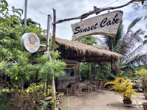 Sunset Cafe in Kep, Cambodia.