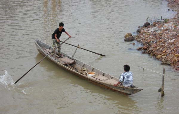 rowboat in kep, cambodia