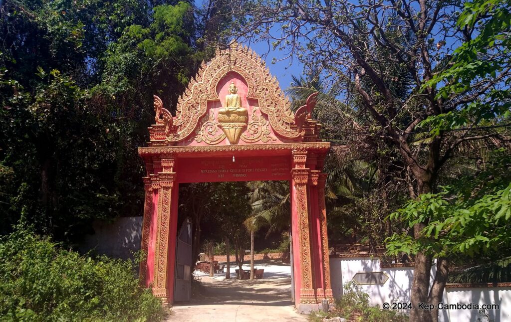 Wat Samathi Buddhist Temple in Kep, Cambodia.