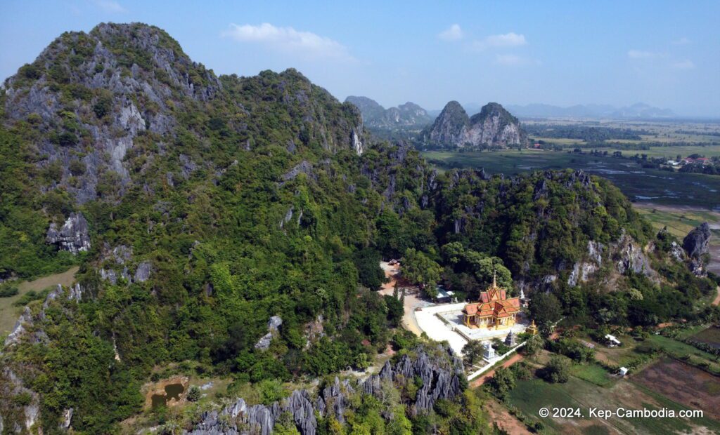 Kampong Trach Caves and Mountains in Kep, and Kampot, Cambodia.