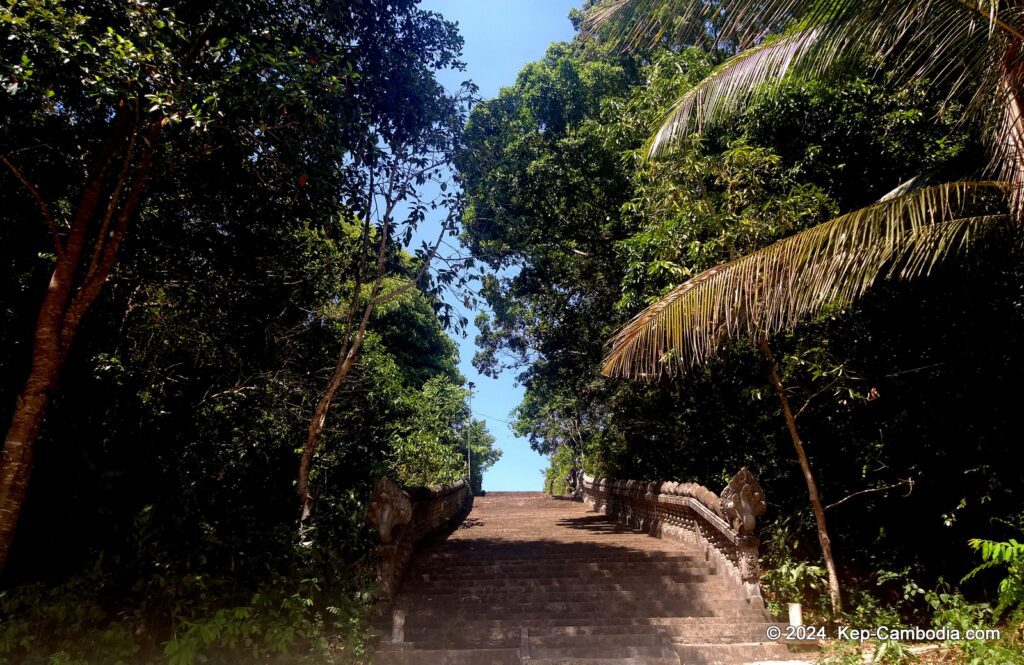 Wat Samathi Buddhist Temple in Kep, Cambodia.