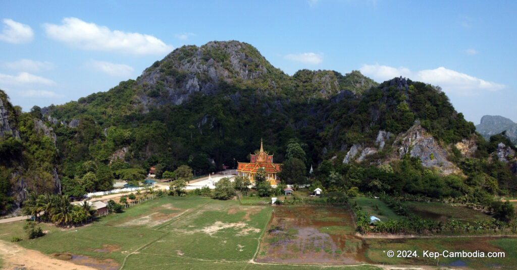 Kampong Trach Caves and Mountains in Kep, and Kampot, Cambodia.