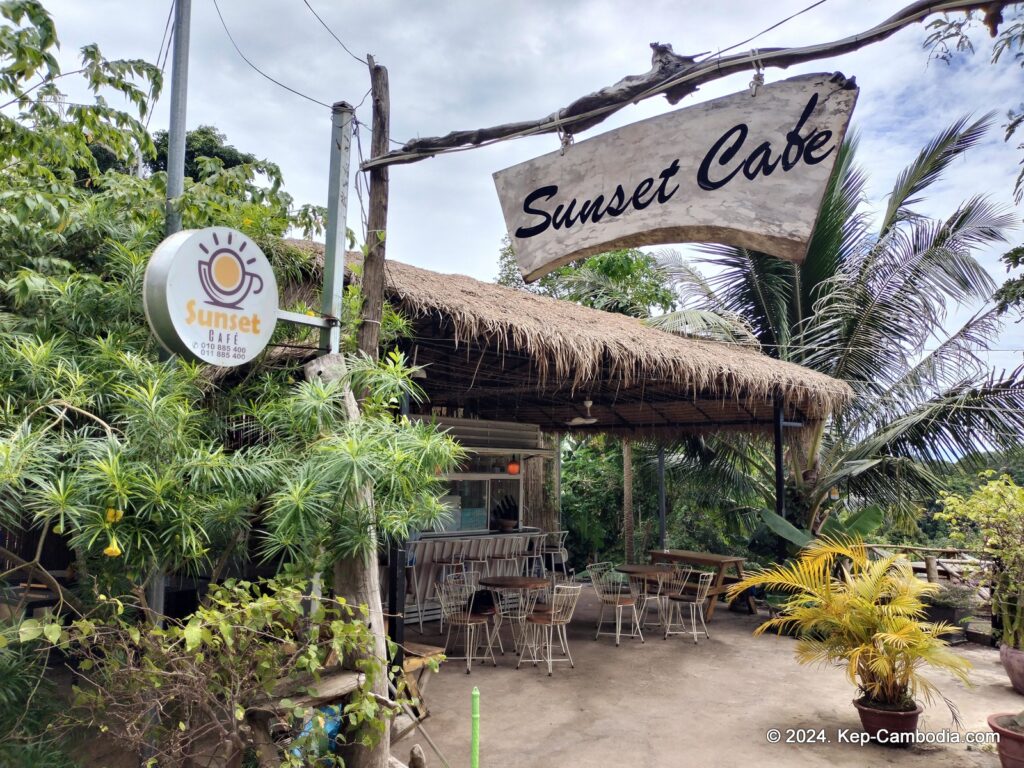 Sunset Cafe in Kep National Park. Cambodia.