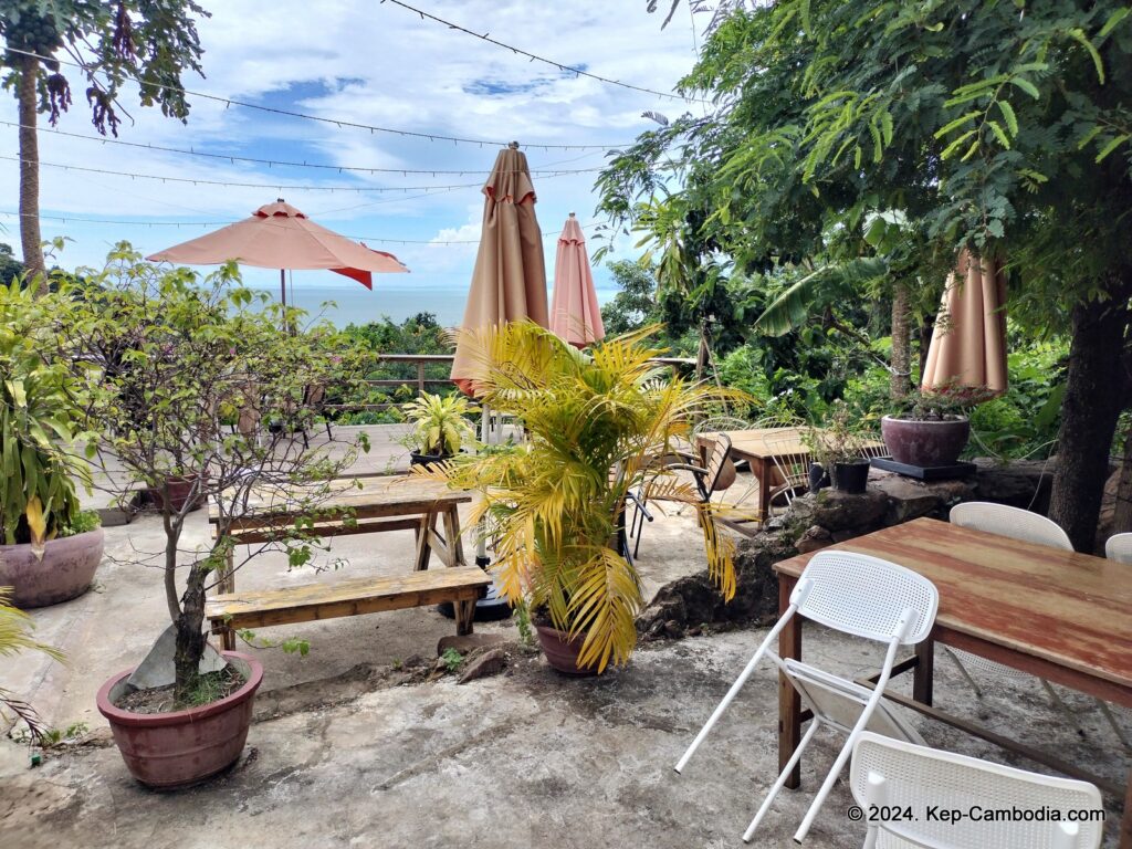 Sunset Cafe in Kep National Park. Cambodia.