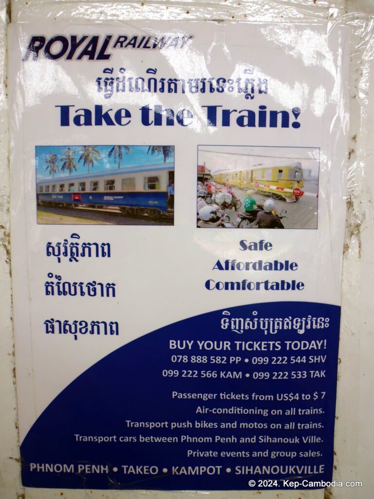 Train in Kep, Cambodia to Phnom Penh, Kampot and SihanoukVille