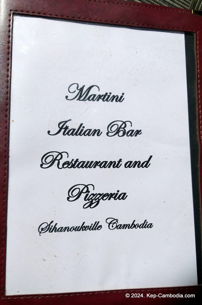 Martini Italian Restaurant in Kep, Cambodia.