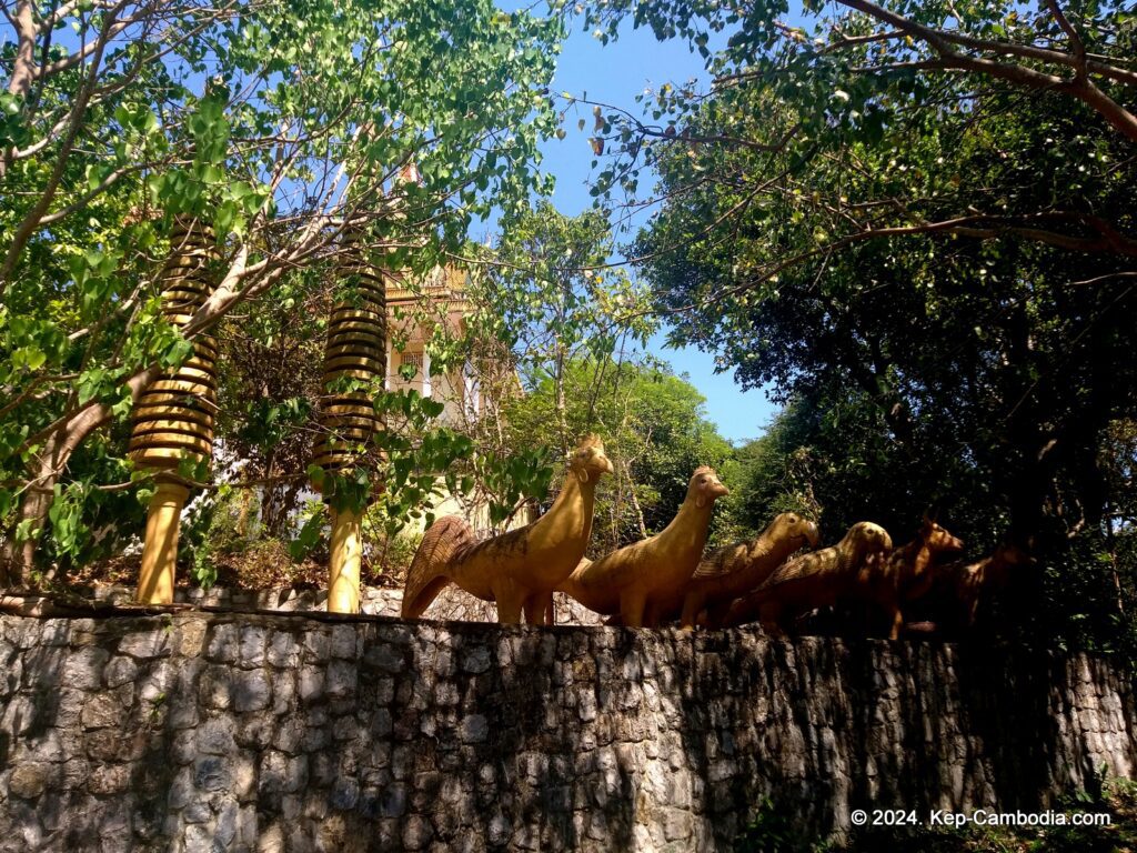 Wat Samathi Buddhist Temple in Kep, Cambodia.