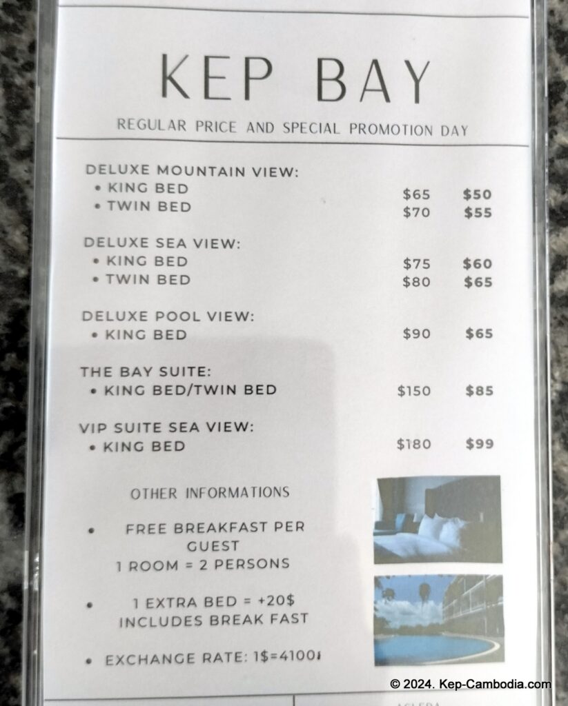 Kep Bay Hotel and Resort in Kep, Cambodia.