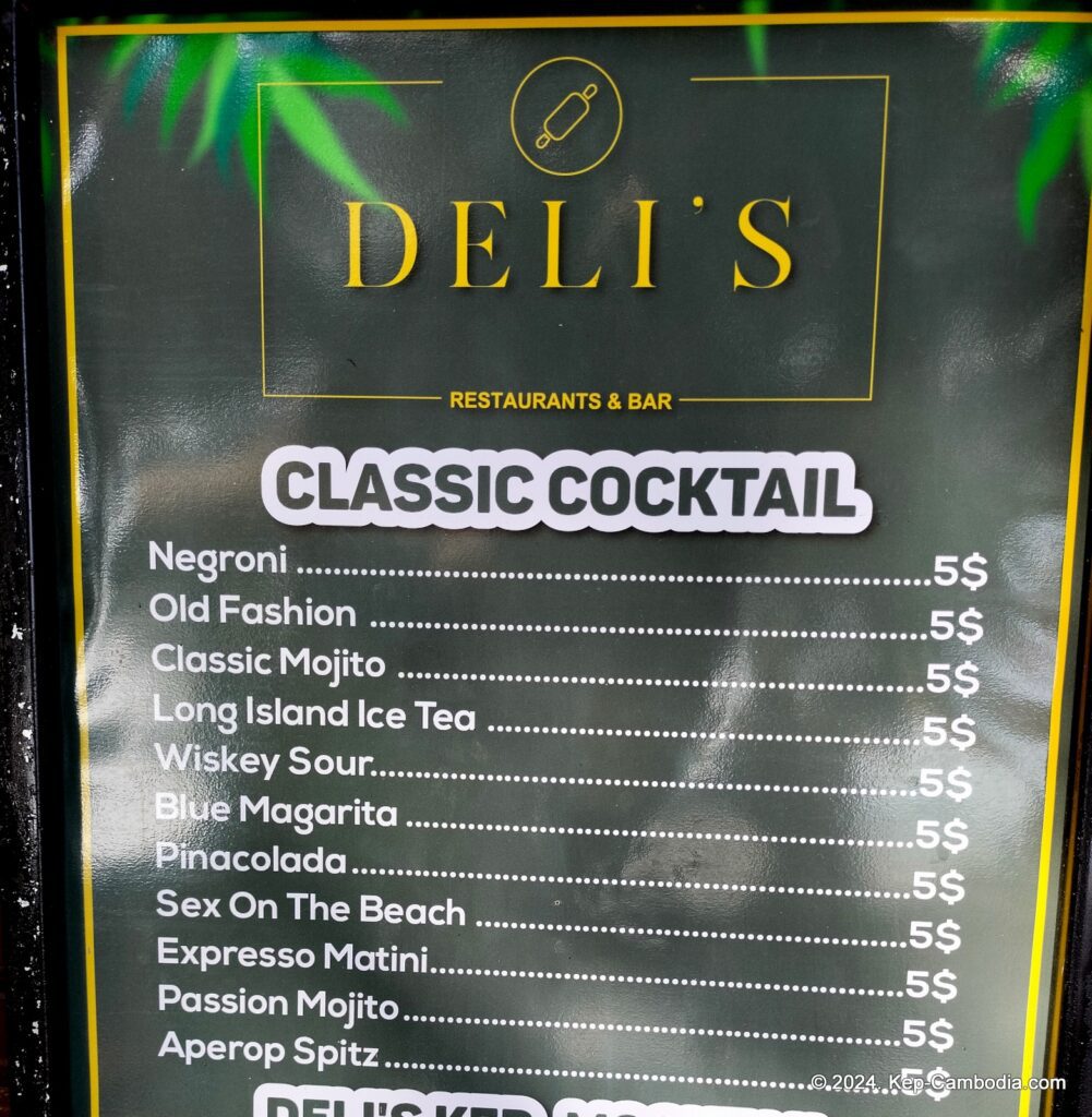 Deli's Restaurant in Kep, Cambodia