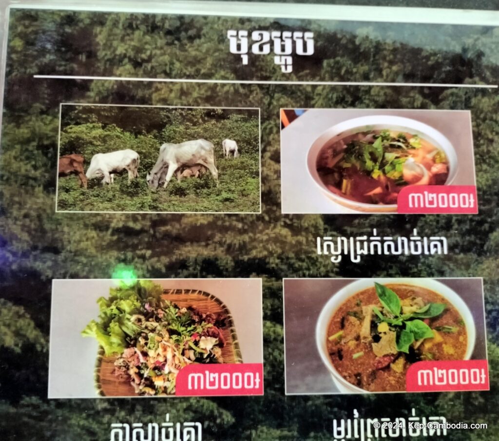 Phnom Vor Natural Paradise Resort in Kep, Cambodia and Kampot. Restaurant and Bamboo Train.