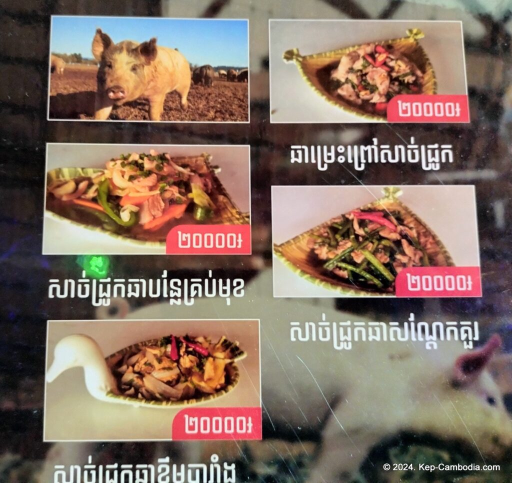 Phnom Vor Natural Paradise Resort in Kep, Cambodia and Kampot. Restaurant and Bamboo Train.