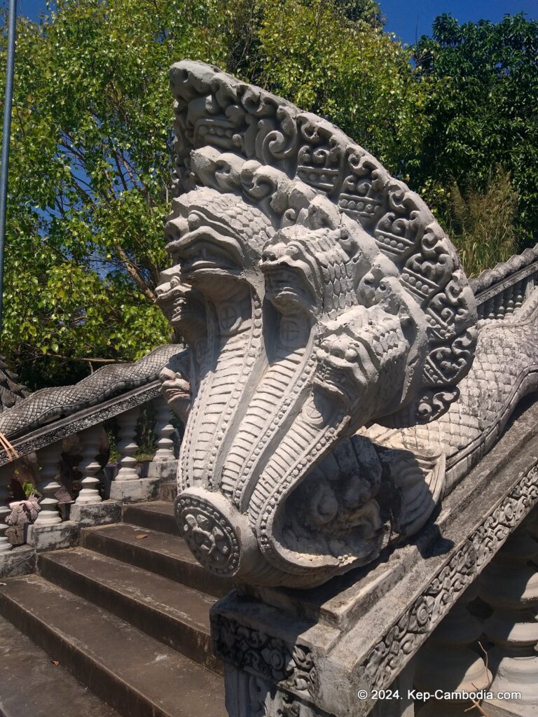 Wat Samathi Buddhist Temple in Kep, Cambodia.