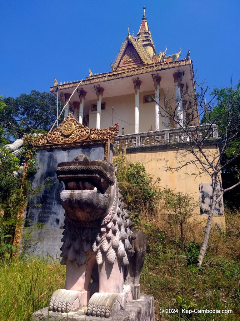 Wat Samathi Buddhist Temple in Kep, Cambodia.