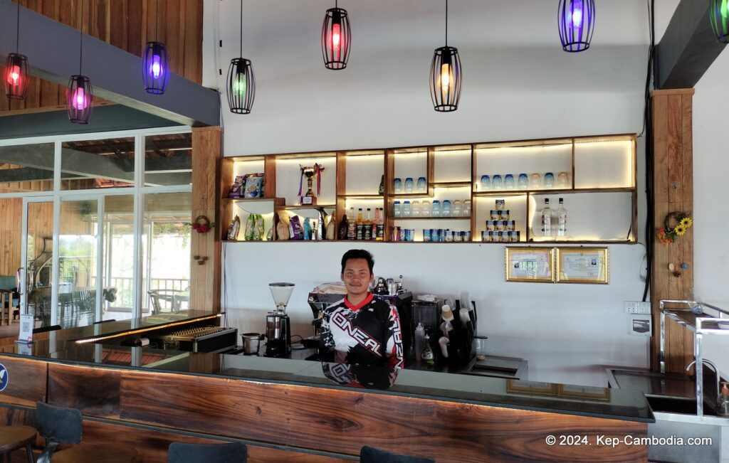 Phnom Vor Natural Paradise Resort in Kep, Cambodia and Kampot. Restaurant and Bamboo Train.