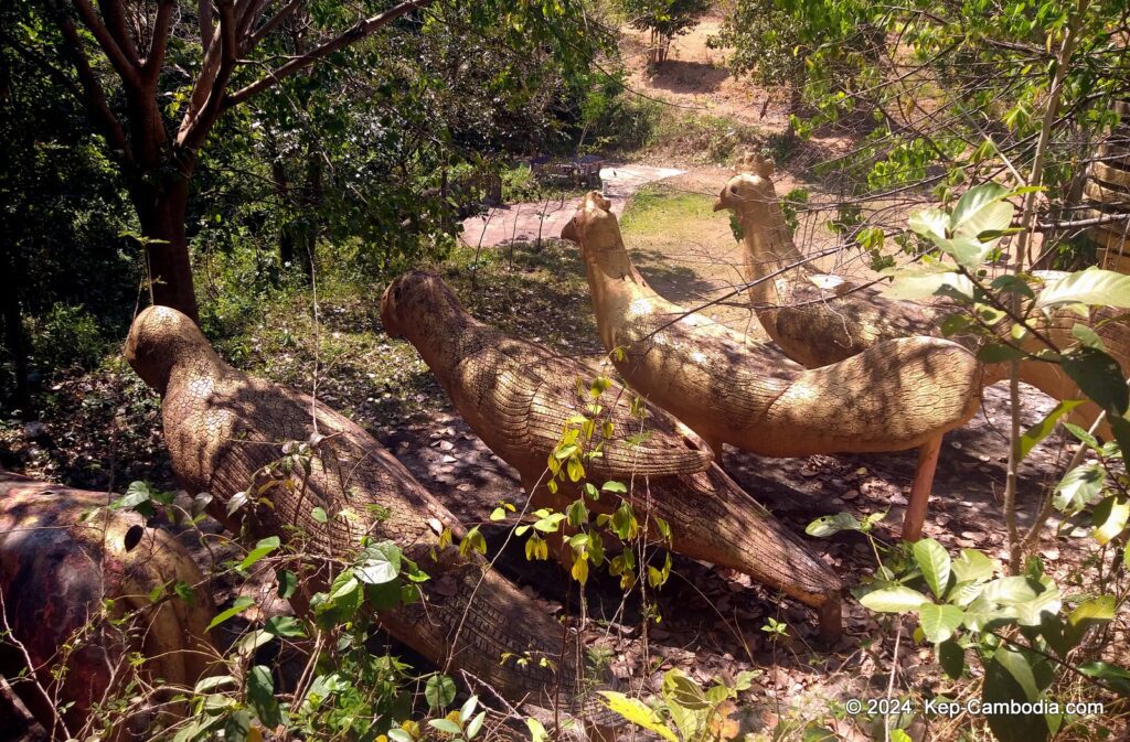 Wat Samathi Buddhist Temple in Kep, Cambodia.