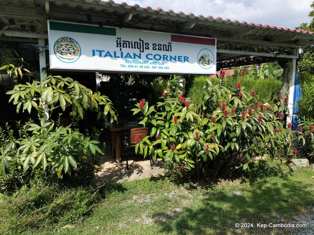 Italian Corner Restaurant in Kep, Cambodia.