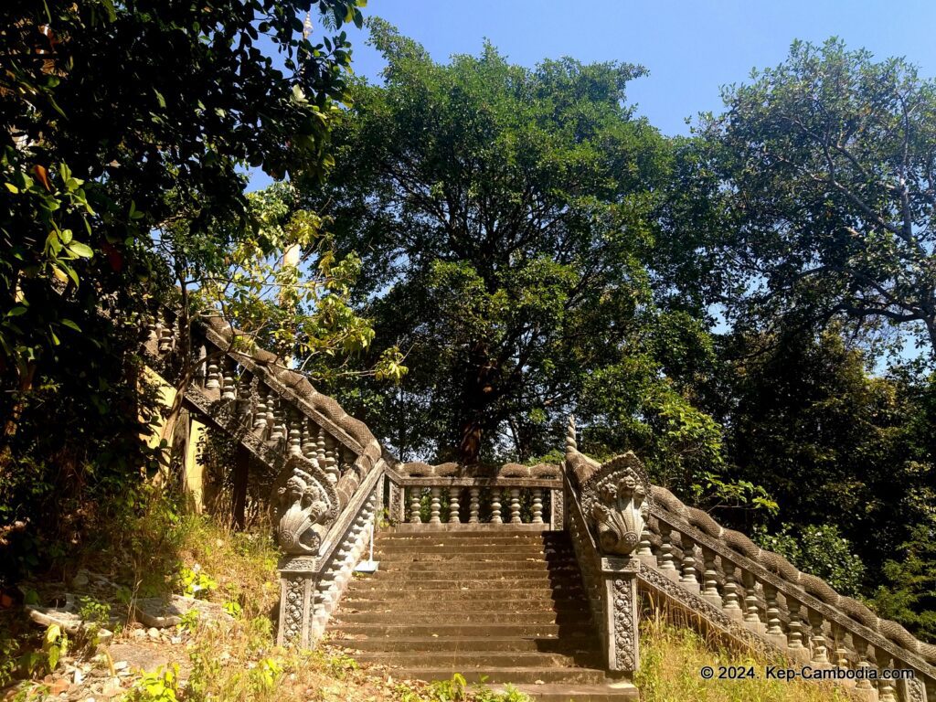 Wat Samathi Buddhist Temple in Kep, Cambodia.