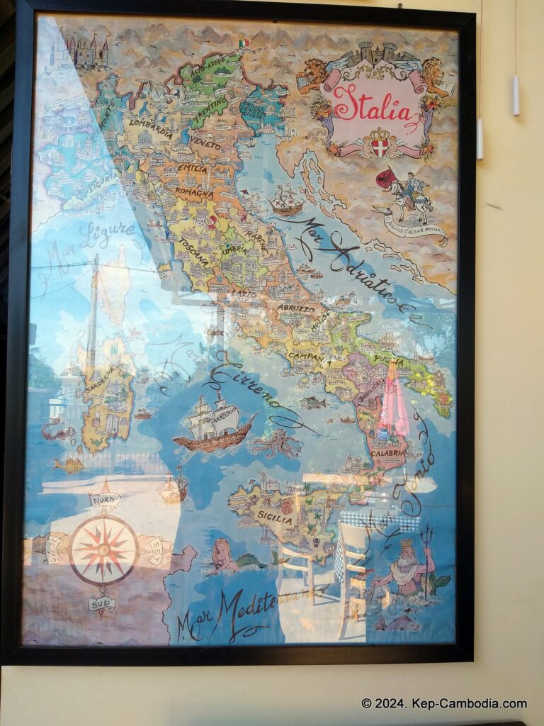 Martini Italian Restaurant in Kep, Cambodia.