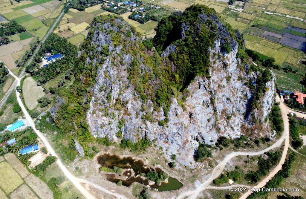 Kampong Trach Caves and Mountains in Kep, and Kampot, Cambodia.