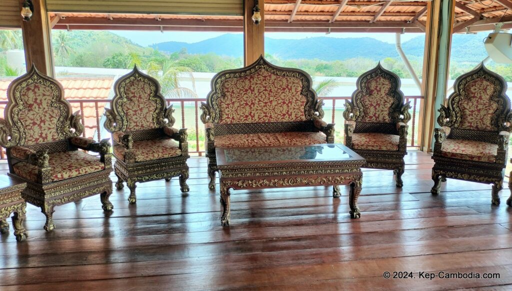 Phnom Vor Natural Paradise Resort in Kep, Cambodia and Kampot. Restaurant and Bamboo Train.