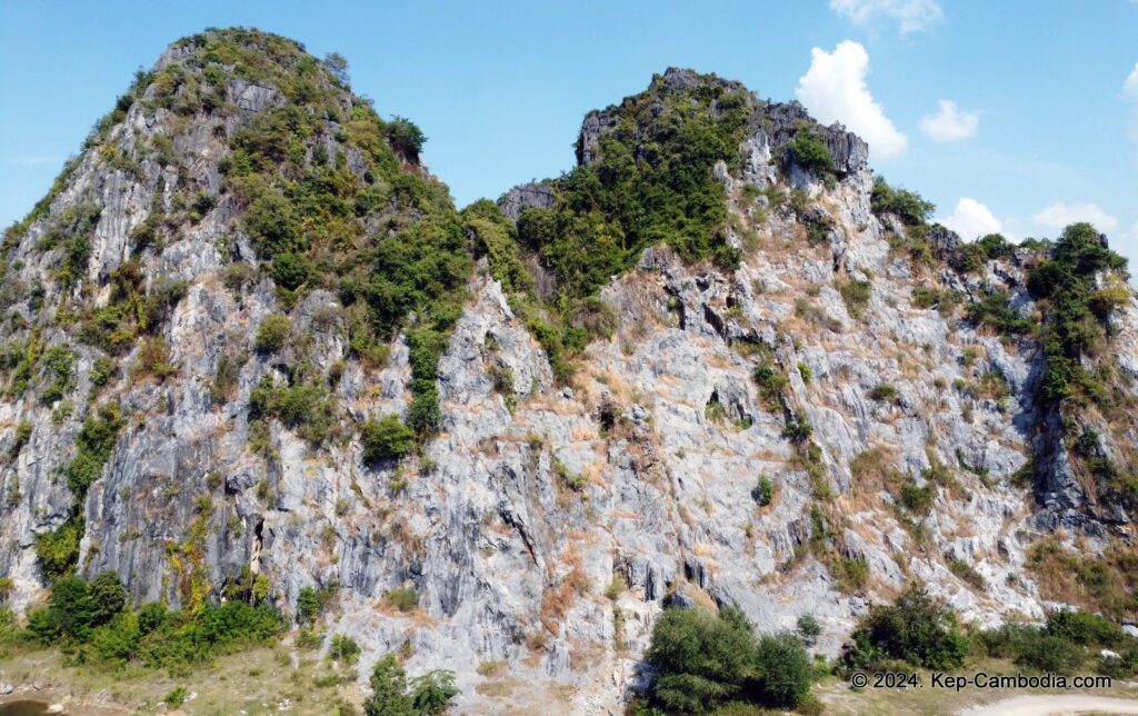 Kampong Trach Caves and Mountains in Kep, and Kampot, Cambodia.