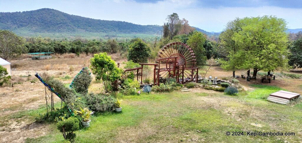 Phnom Vor Natural Paradise Resort in Kep, Cambodia and Kampot. Restaurant and Bamboo Train.