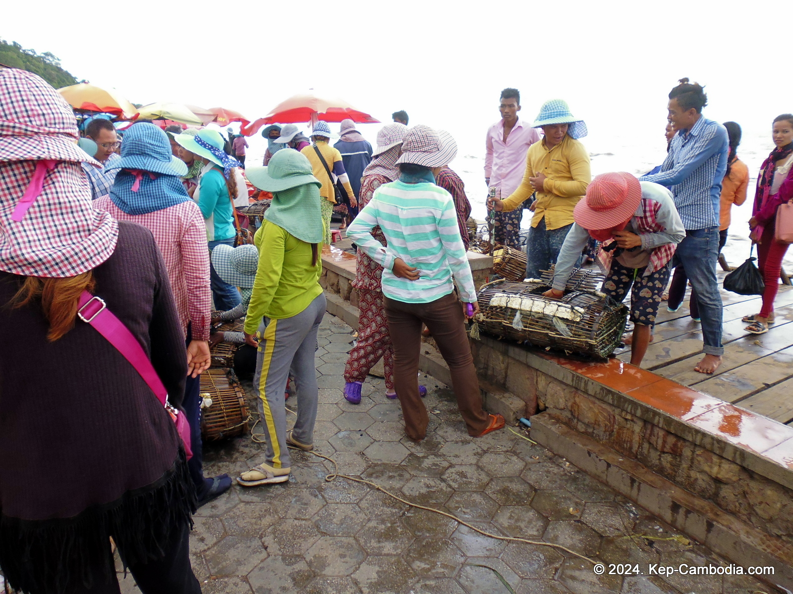 Kep Crab Market in Kep, Cambodia.
