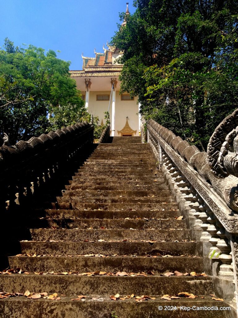 Wat Samathi Buddhist Temple in Kep, Cambodia.