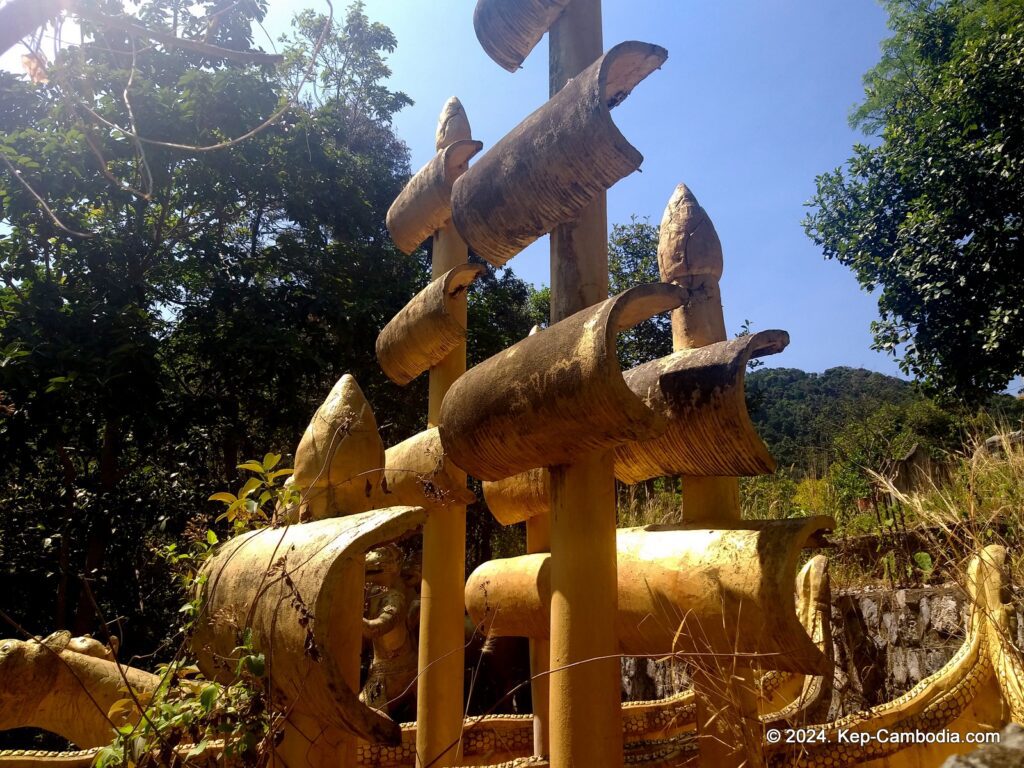 Wat Samathi Buddhist Temple in Kep, Cambodia.
