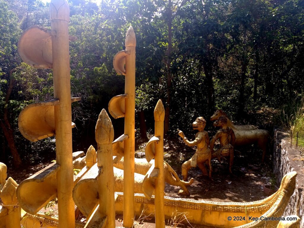 Wat Samathi Buddhist Temple in Kep, Cambodia.