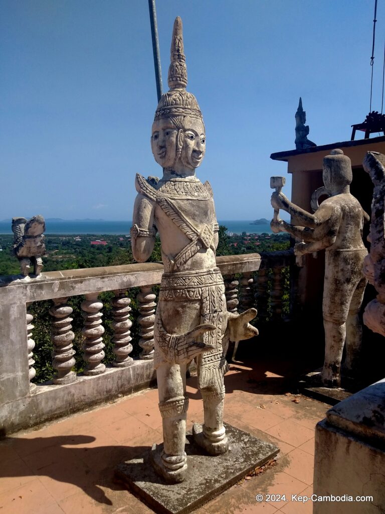 Wat Samathi Buddhist Temple in Kep, Cambodia.