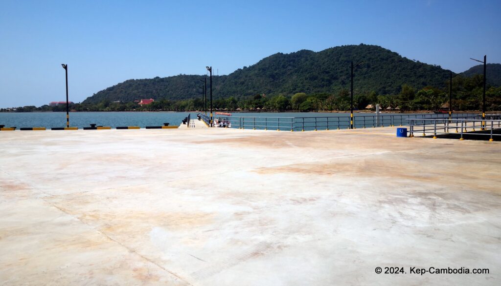 Kep Port and Pier in Kep, Cambodia. Trips to Rabbit Island. Koh Tonsay.