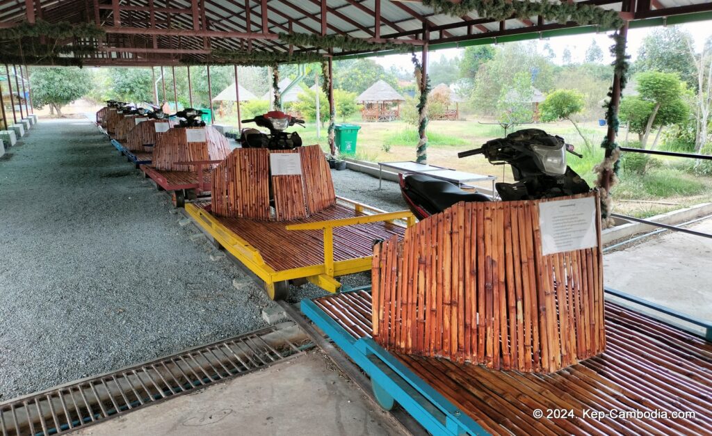 Phnom Vor Natural Paradise Resort in Kep, Cambodia and Kampot. Restaurant and Bamboo Train.