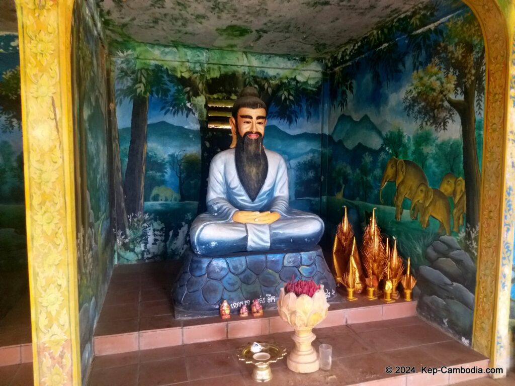 Wat Samathi Buddhist Temple in Kep, Cambodia.