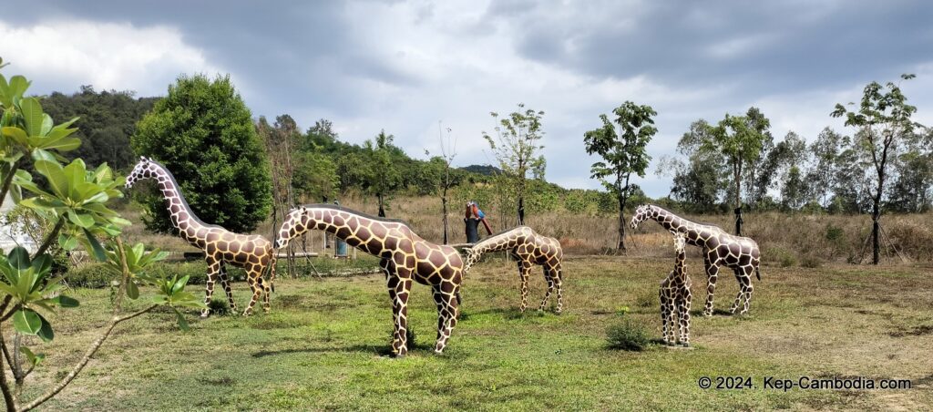 Phnom Vor Natural Paradise Resort in Kep, Cambodia and Kampot. Restaurant and Bamboo Train.