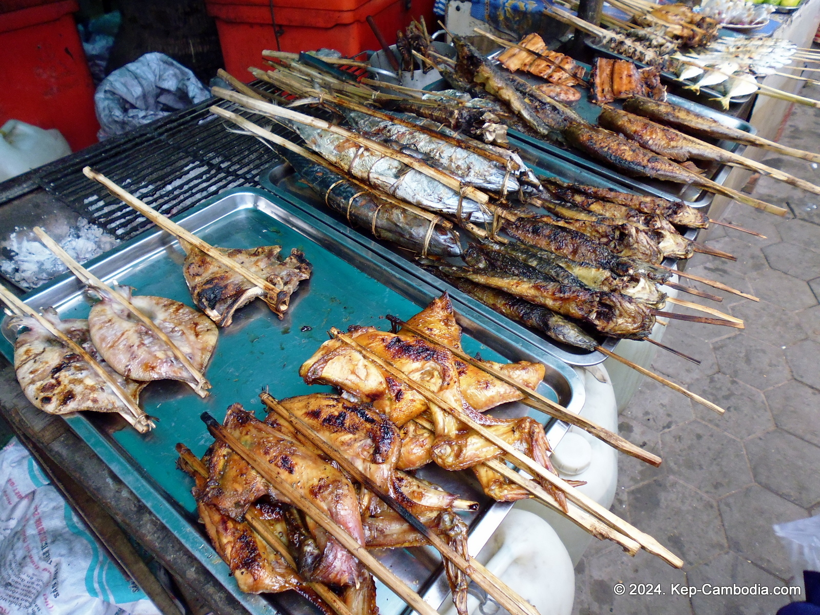 Kep Crab Market in Kep, Cambodia.