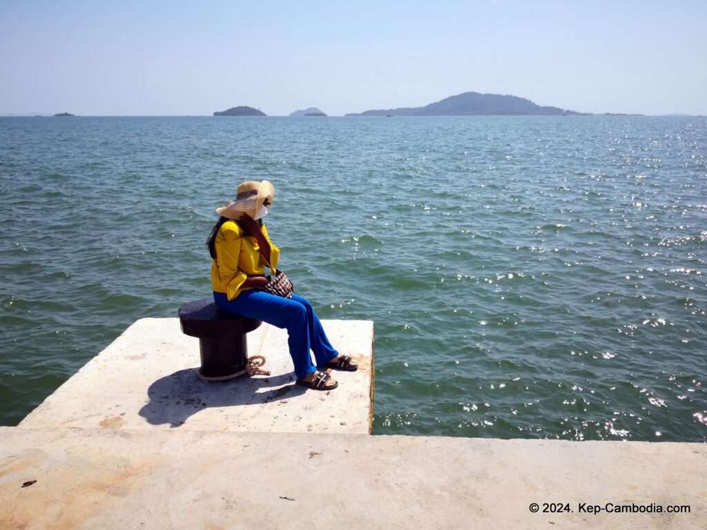 Kep Port and Pier in Kep, Cambodia. Trips to Rabbit Island. Koh Tonsay.