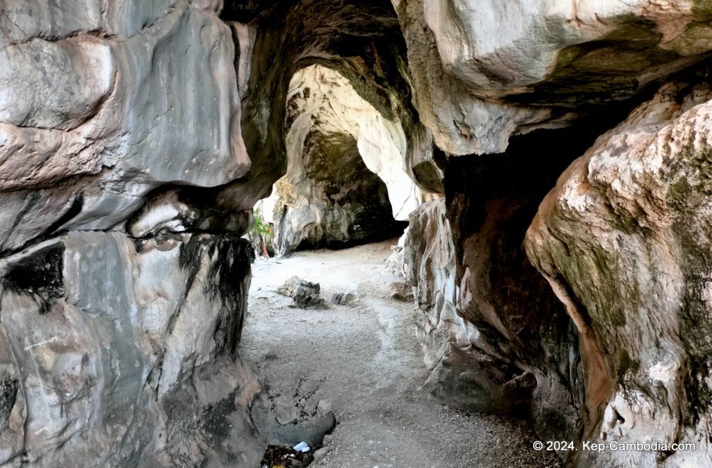Kampong Trach Caves and Mountains in Kep, and Kampot, Cambodia.