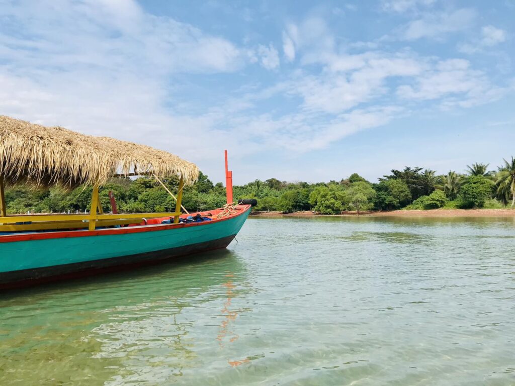 Kep Adventures boat in Kep, Cambodia.