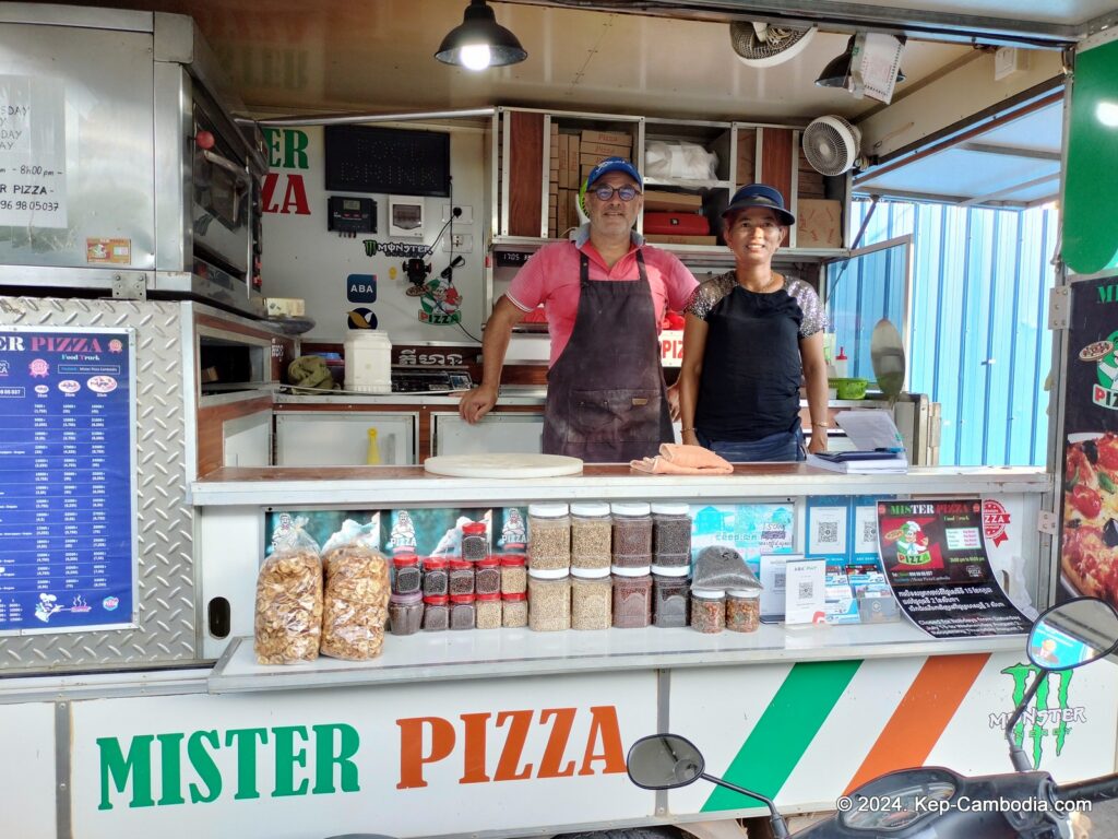Mr. Pizza in Kep, Cambodia.