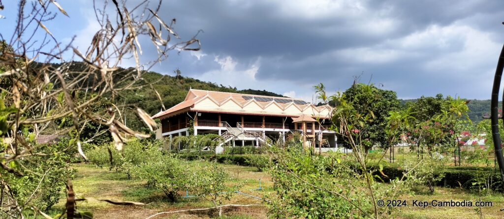 Phnom Vor Natural Paradise Resort in Kep, Cambodia and Kampot. Restaurant and Bamboo Train.