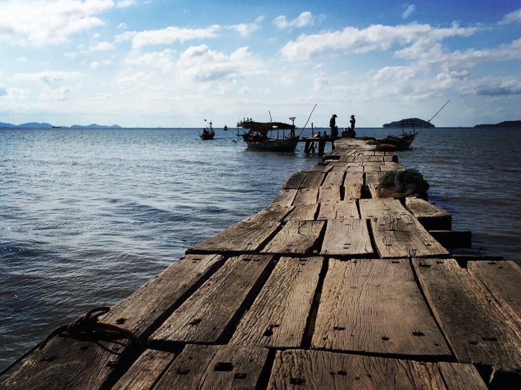 Kep Adventures boat in Kep, Cambodia.