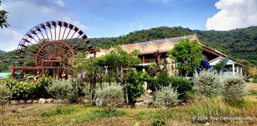 Phnom Vor Natural Paradise Resort in Kep, Cambodia and Kampot. Restaurant and Bamboo Train.