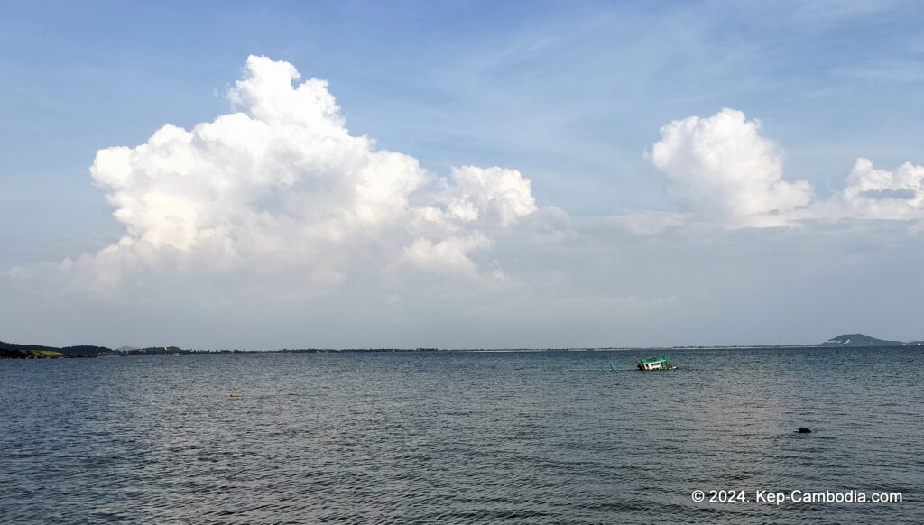 Kep Port and Pier in Kep, Cambodia. Trips to Rabbit Island. Koh Tonsay.
