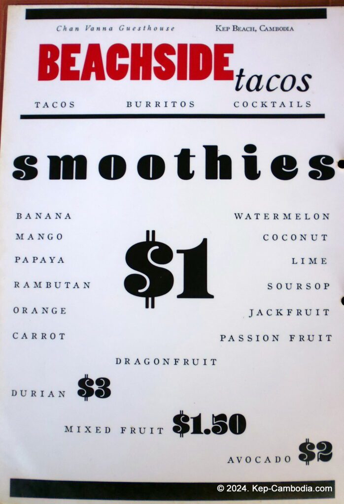 Beachside tacos in Kep, Cambodia